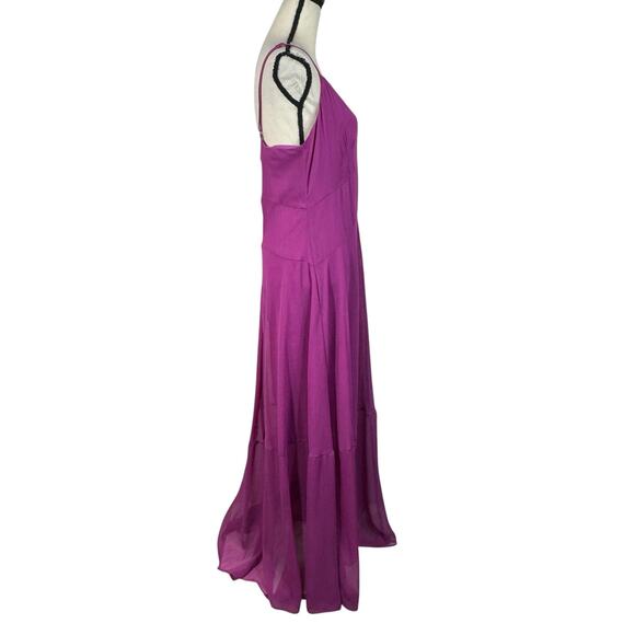 Bar III SZ 14 Maxi Dress V-Neck Spaghetti Straps Lined Slits Rear Zip Amethyst - Picture 5 of 12